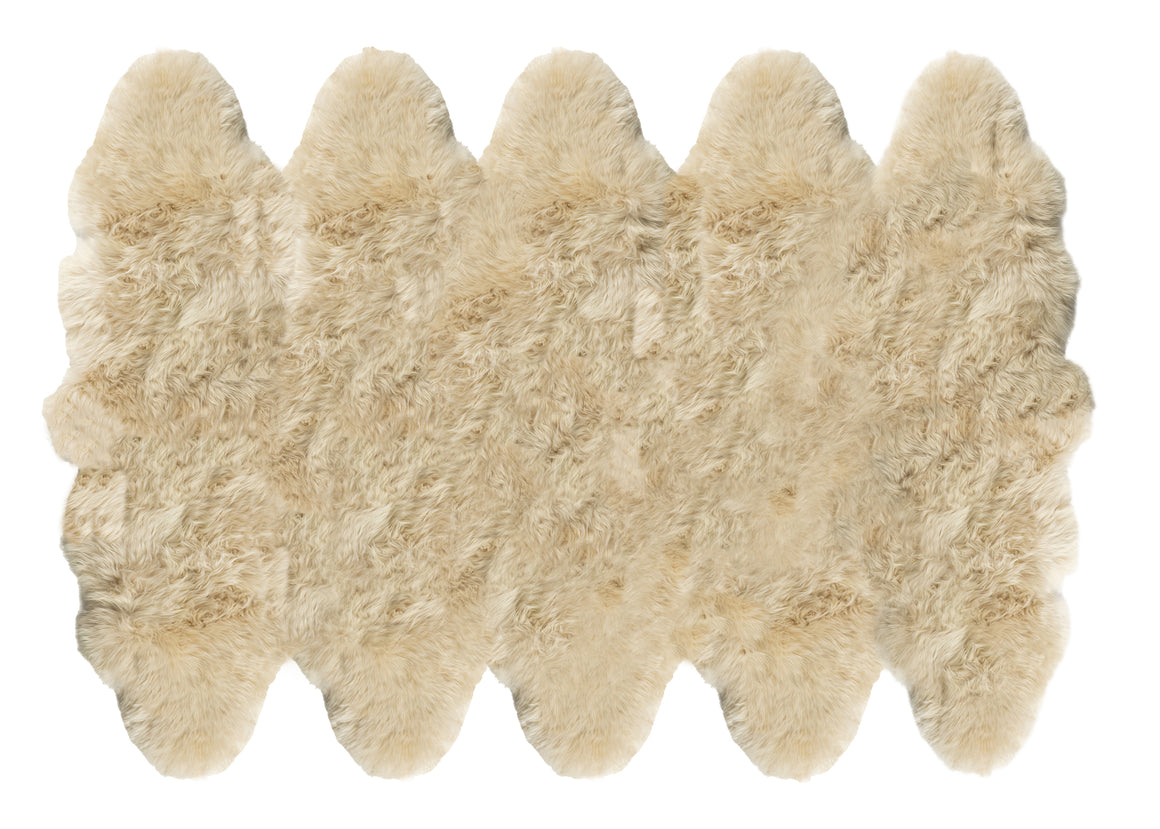 Long Wool Sheepskin Rug Decto Bisque