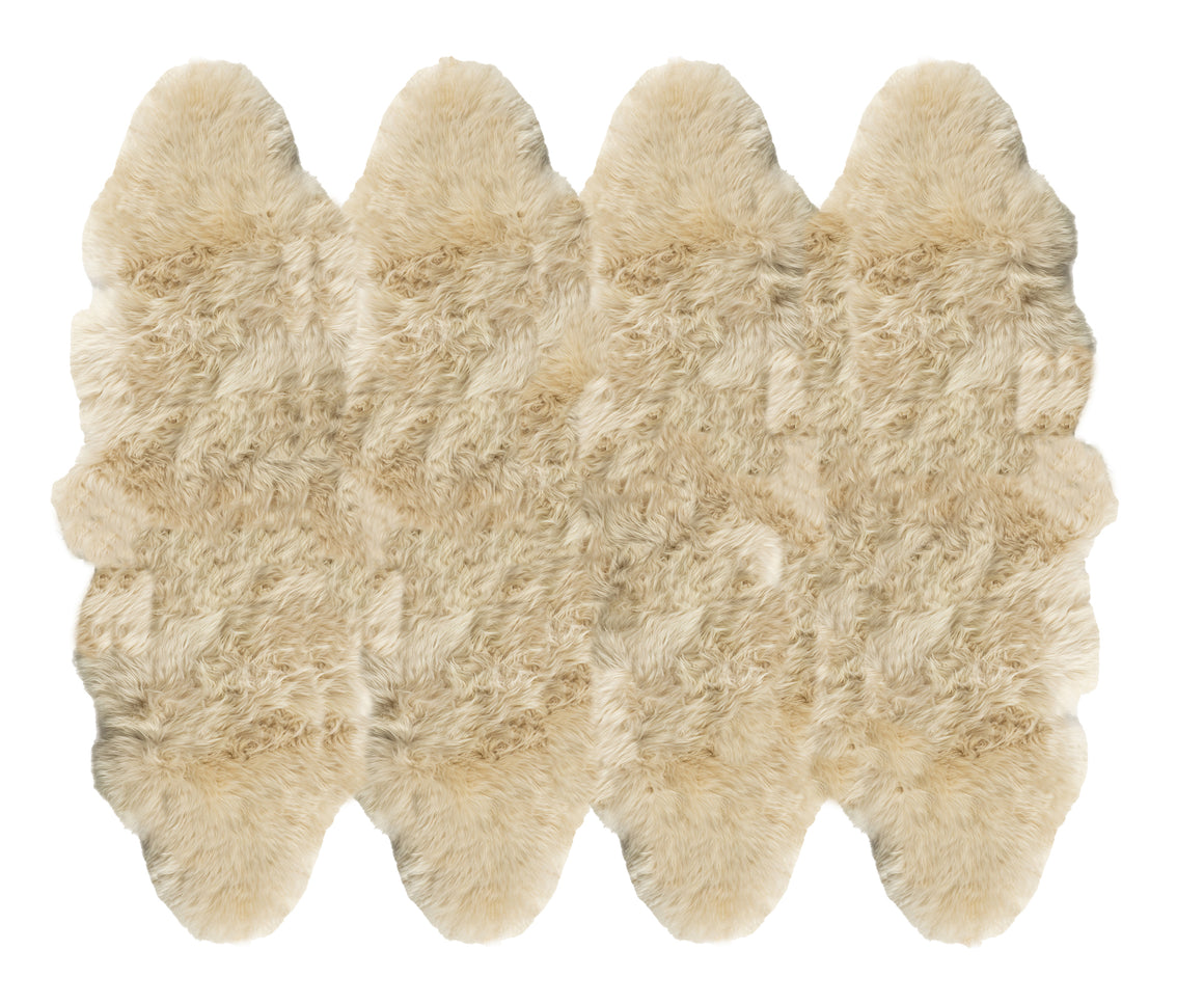 Long Wool Sheepskin Rug Octo Bisque