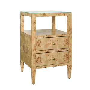 Roscoe Side Table in Burl Wood