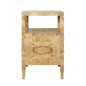 Roscoe Side Table in Burl Wood