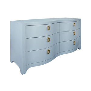Rosie Drawer Chest in Textured Light Blue Linen