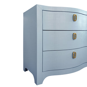 Rosie Drawer Chest in Textured Light Blue Linen