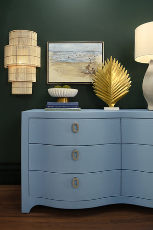 Rosie Drawer Chest in Textured Light Blue Linen