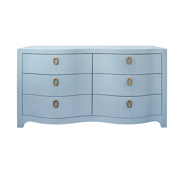 pale blue dresser Mornington Linen Wrapped 6 Drawer Dresser In Pale Blue