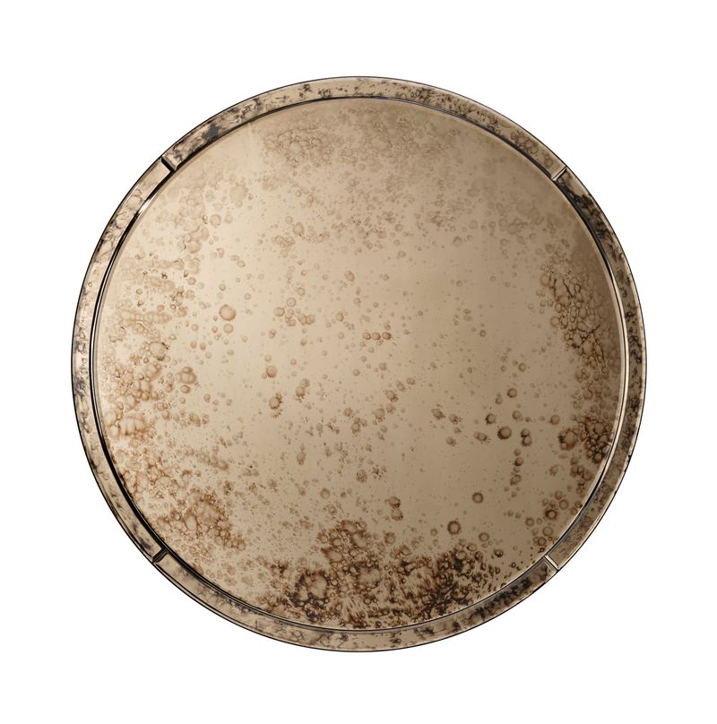 Chambord Antiqued Glass Round Wall Mirror, Large