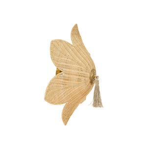 Victoria Rattan Flower Flush Mount Wall Sconce – Available in 3 Sizes