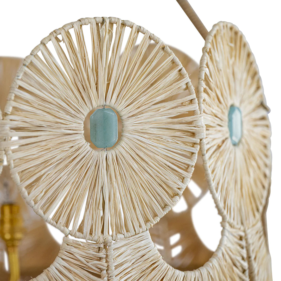 25" Robbie Rattan and Agate Chandelier