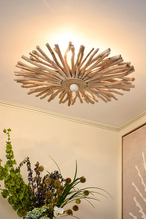 Rio Small Wall Sconce Handcrafted with Whitewash Eucalyptus Wood