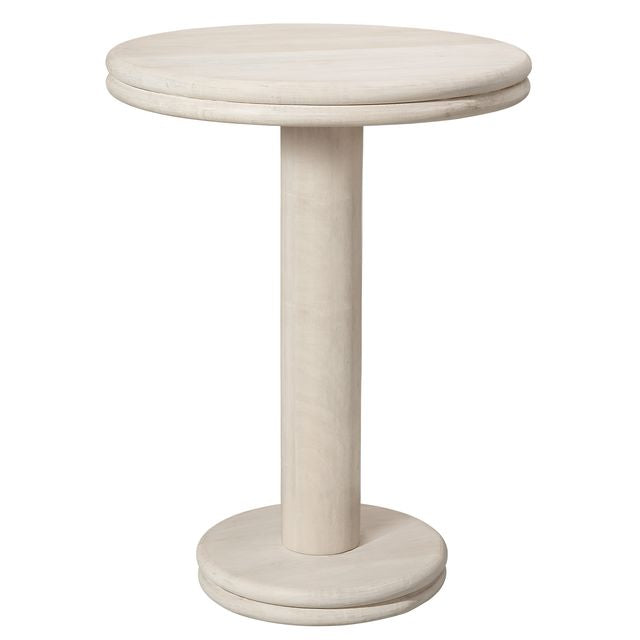 Bourbon Mango Wood Bar Table, Off-White