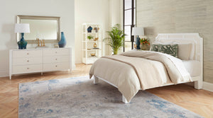 Olivia King Headboard With Bed Frame, Soft White, Vanilla | Olivia Collection | Villa & House
