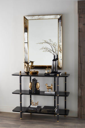 Reneau Low Shelf Console, Black | Reneau Collection | Villa & House