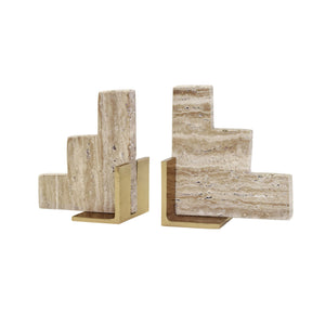 Steps Bookends with Brass etail