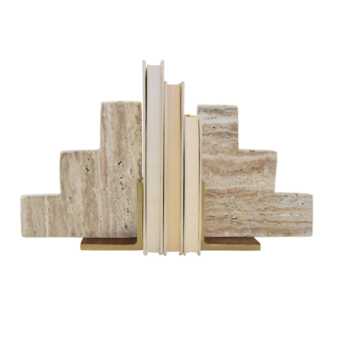 Steps Bookends with Brass etail