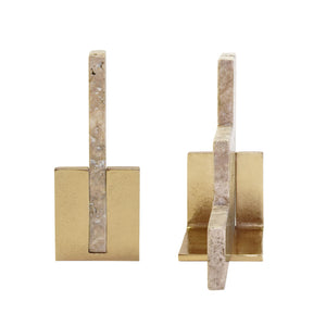 Steps Bookends with Brass etail