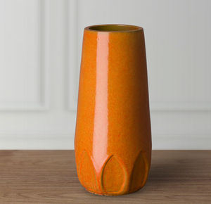 Tall Calyx Relief Vase - Orange
