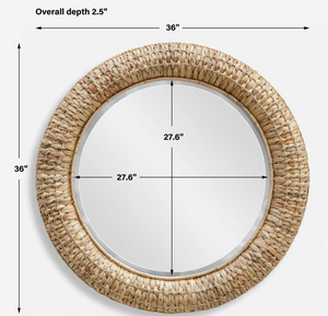 Uttermost Twisted Seagrass Round Mirror