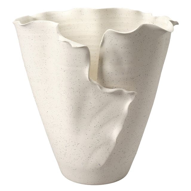 Flounce Porcelain Vase, White