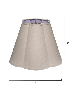 Scalloped 100% Natural Linen Shade, Large