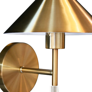 Talon Acrylic Pole Sconce with Antique Brass Shade