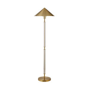 Tarron Acrylic Floor Lamp with Brushed Brass Metal Shade