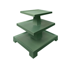 Tatiana Side Table in Green Linen