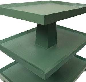 Tatiana Side Table in Green Linen