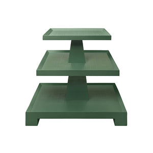 Tatiana Side Table in Green Linen