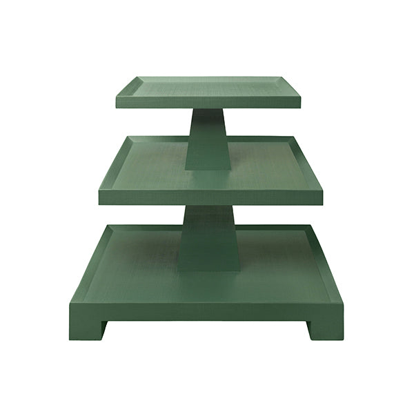 Tatiana Side Table in Green Linen