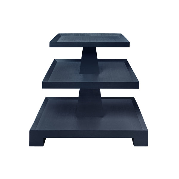 Tatiana Side Table in Navy Linen