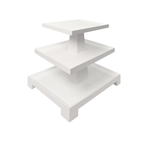 Tatiana Side Table in White Linen