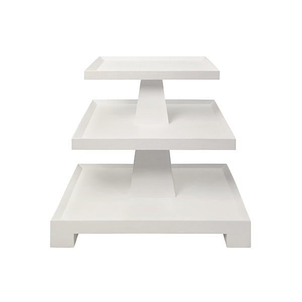 Tatiana Side Table in White Linen