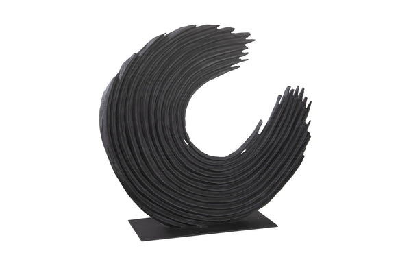 Swoop Tabletop Sculpture, Black Wood, Large - Scenario Home