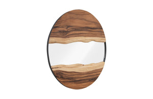 River Mirror, Natural, Round