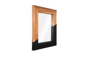 Geometry Wood Mirror, Natural,Black