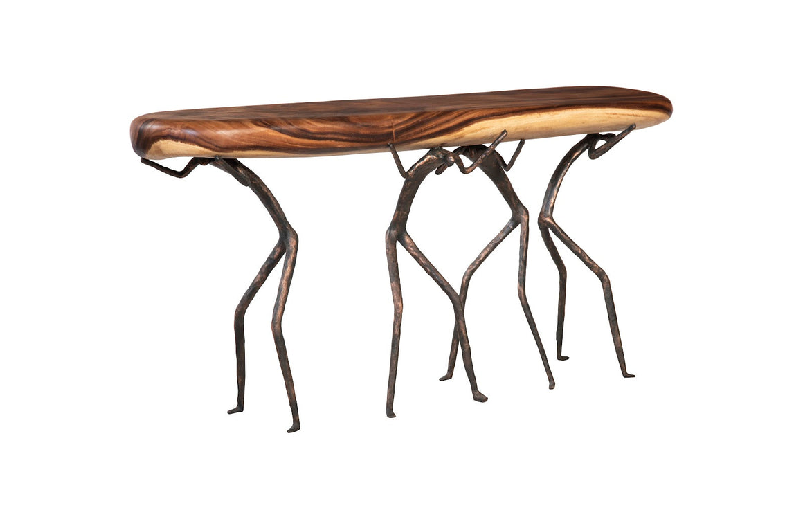 Atlas Console Table, Natural Finish, Metal