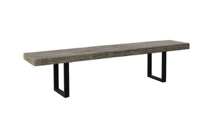 Origins Straight Edge Bench, Gray Stone, Satin Black Legs