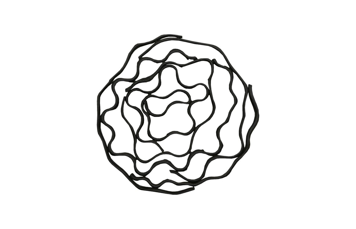 Vine Wall Flower, Black, Small