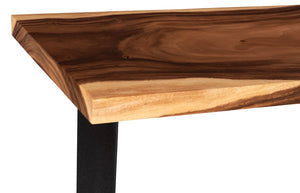 Iron Frame Bar Table, Chamcha Wood, Natural