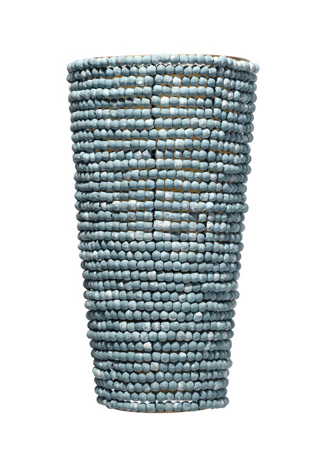 Seawall 1-Light Beaded Cone Wall Sconce, Blue