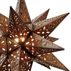 Large Hand Cut Tin Star Chandelier