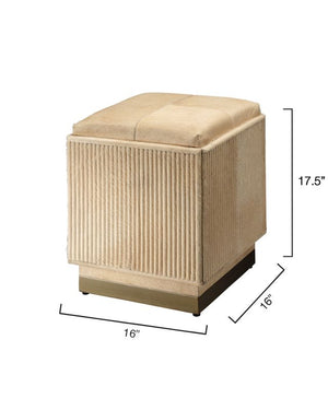 Easton Hide Ottoman, Tan