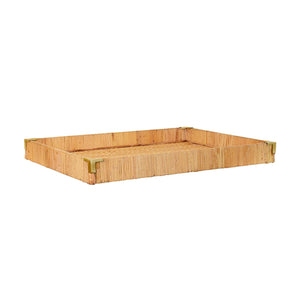 Tommy Large Rectangular Natural Rattan Wrapped Trays
