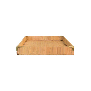 Tommy Large Rectangular Natural Rattan Wrapped Trays