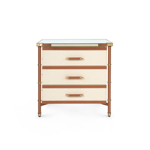 Toulon 3-Drawer Side Table, Tan | Toulon Collection | Villa & House