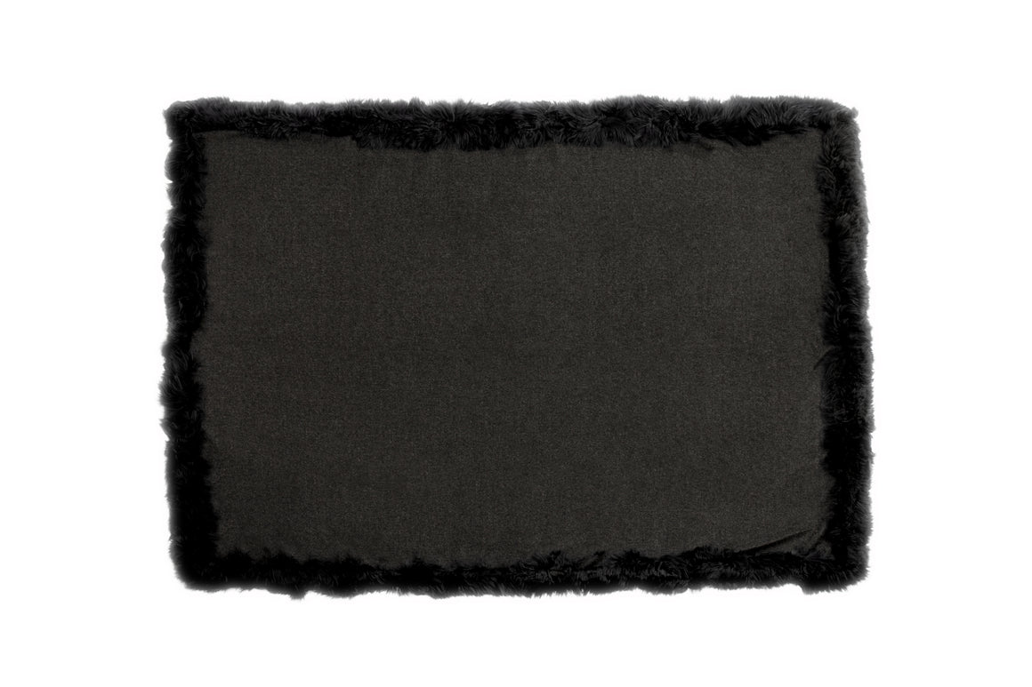 Baby Alpaca Woven Throw w/ Alpaca Fur Trim