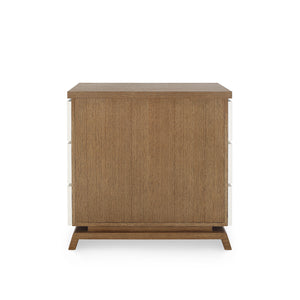 3-Drawer Side Table, Sand White, Sesame Finish Oak Veneer | Tristan Collection | Villa & House