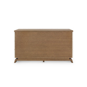 6-Drawer Side Table, Sand White, Sesame Finish Oak Veneer | Tristan Collection | Villa & House
