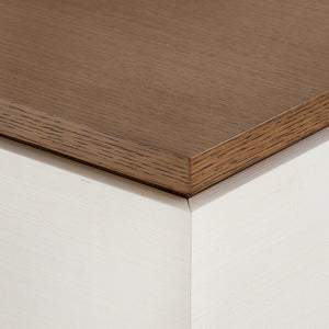 6-Drawer Side Table, Sand White, Sesame Finish Oak Veneer | Tristan Collection | Villa & House