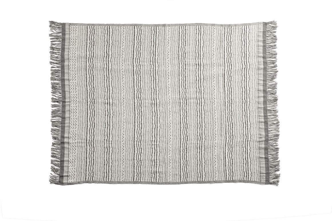 SOJOURN Throw Wool/Silk Black White