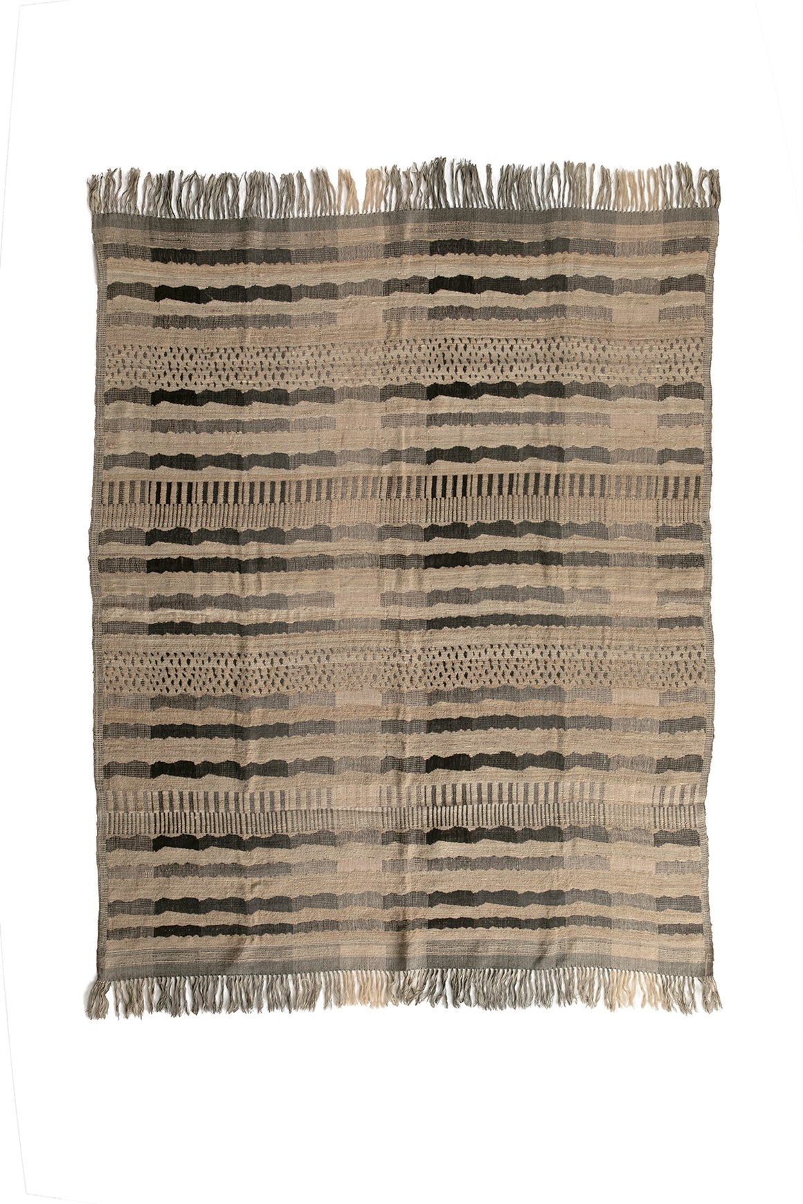 SAFARI Throw Wool/Silk Beige Grey Black